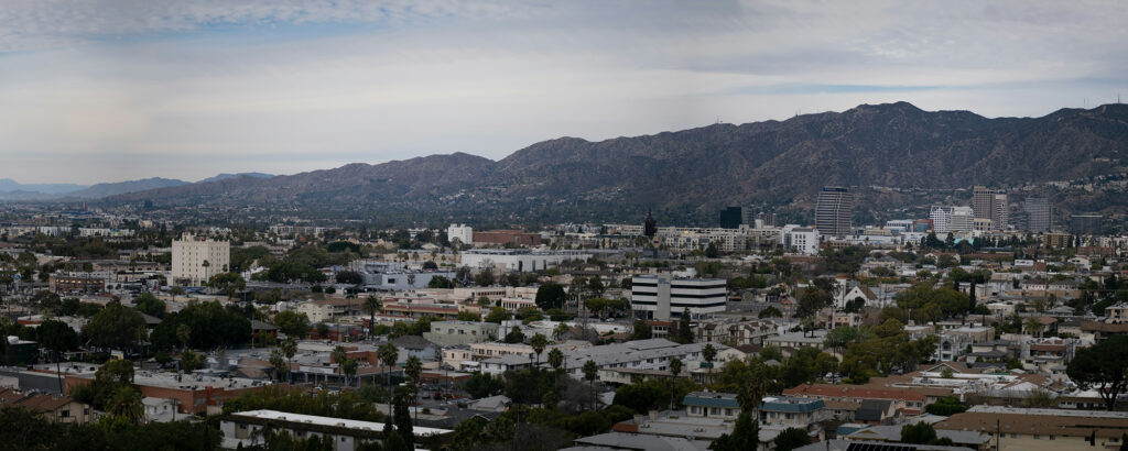 Panoramic view of Glendale CA service area for Flawless Facade pressure washing.